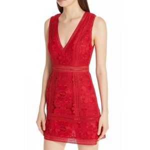 Alice + Olivia Red Zula Lace Dress, Size 4